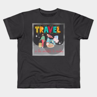 Travel is the antidote to routine Kids T-Shirt